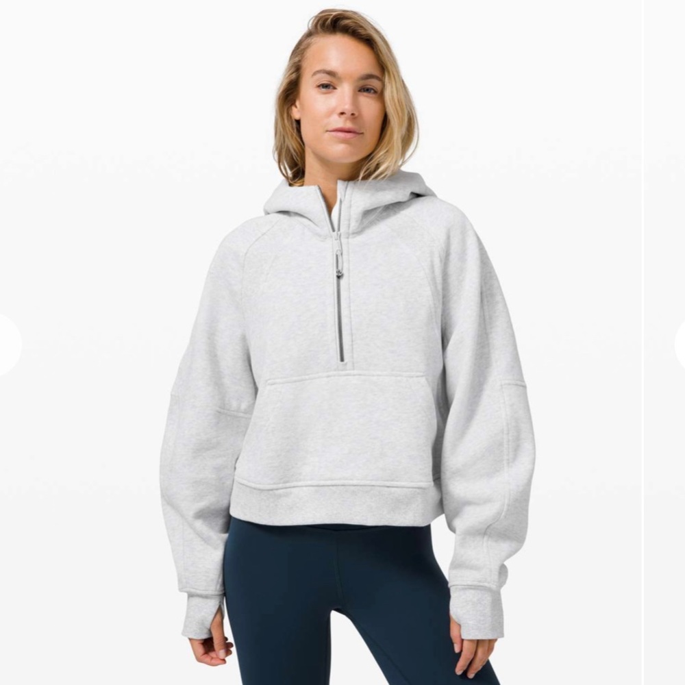 Lululemon Scuba Oversized 1/2 Zip Hoodie Light Gray